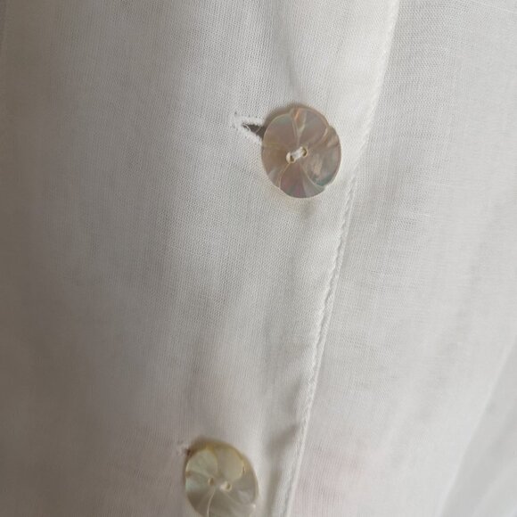 Vintage Nomadic Traders Cottage Core Rayon Semi-Sheer Abalone Button Top - Picture 7 of 8